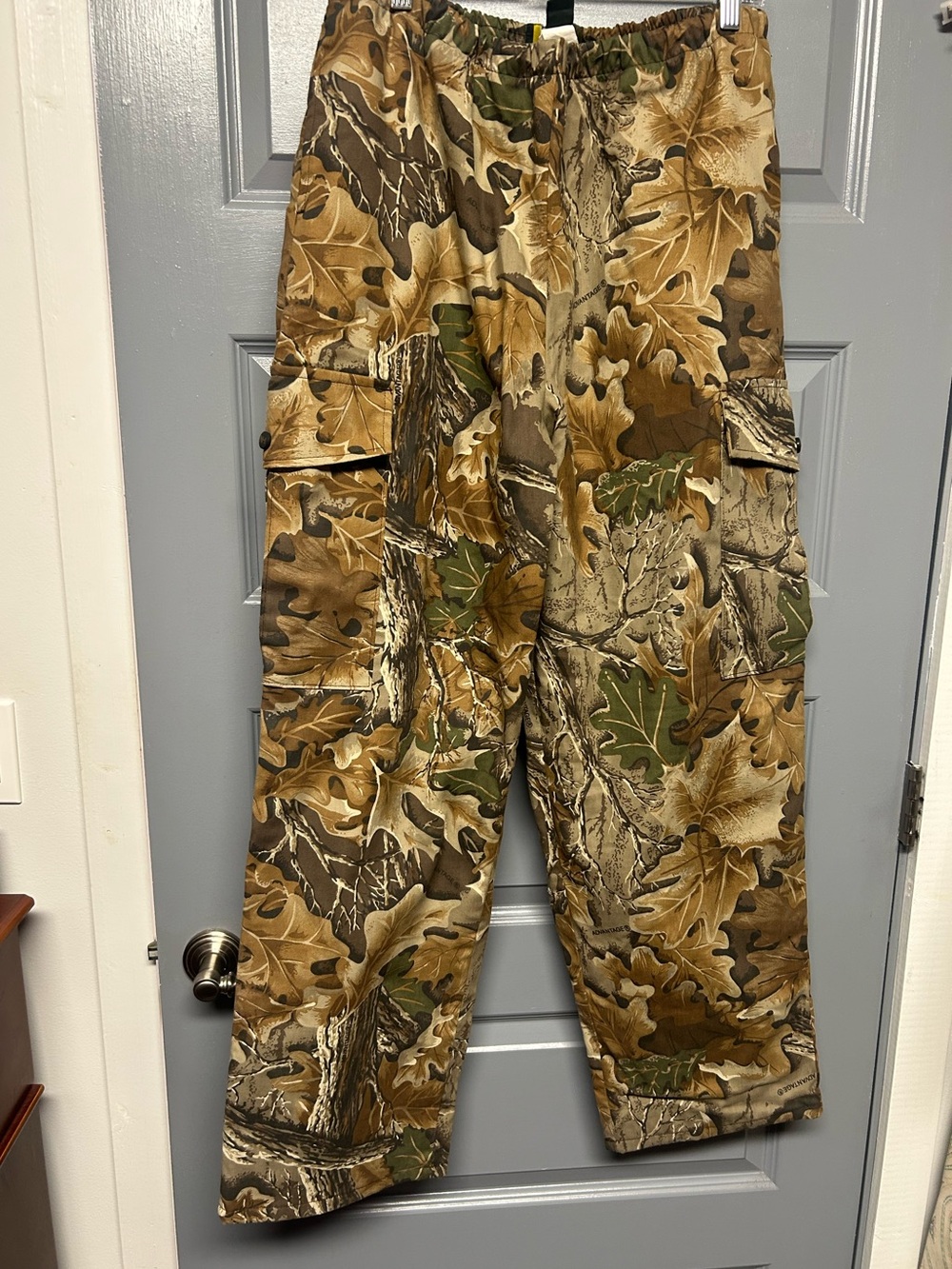 NATURAL HABITAT “Advantage “ camo elastic/drawstring hunting pants EUC LARGE